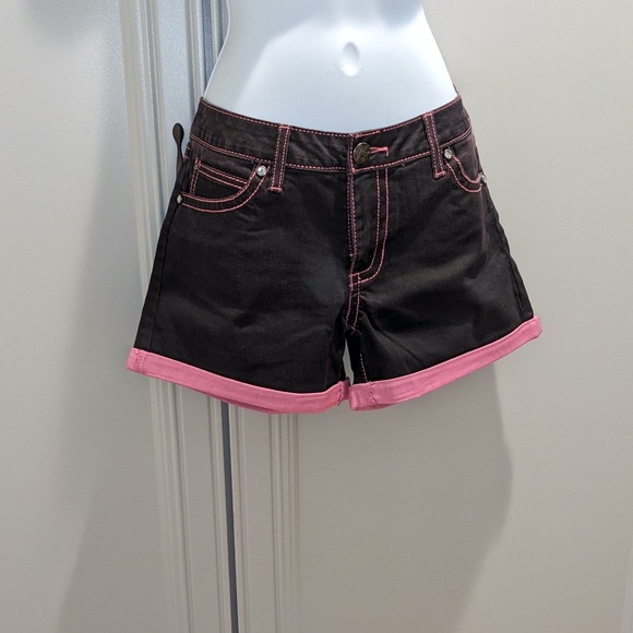 Rock 47 by Wrangler Brown Ultra Low Rise Twill Shorts Women's Size 28 VGUC - Picture 2 of 8